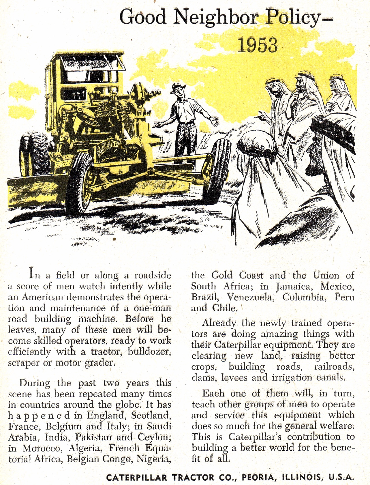 1953 Caterpillar Tractor Co Good Neighbor Policy